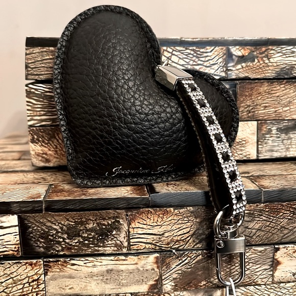 Jacqueline Kent Collection - Heart Purse Charm - Silver Black - Picture 3 of 6